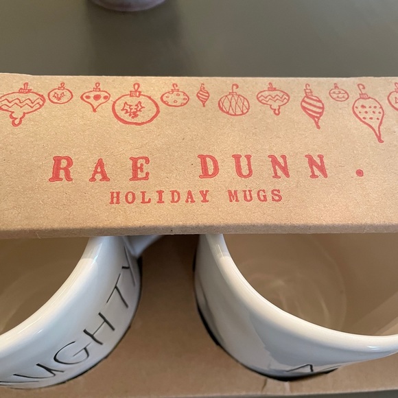 Rae Dunn NAUGHTY & NICE Christmas Mug Set NIB - Picture 2 of 2